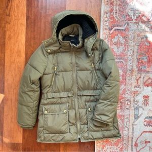 J. Crew Olive Puffer Jacket